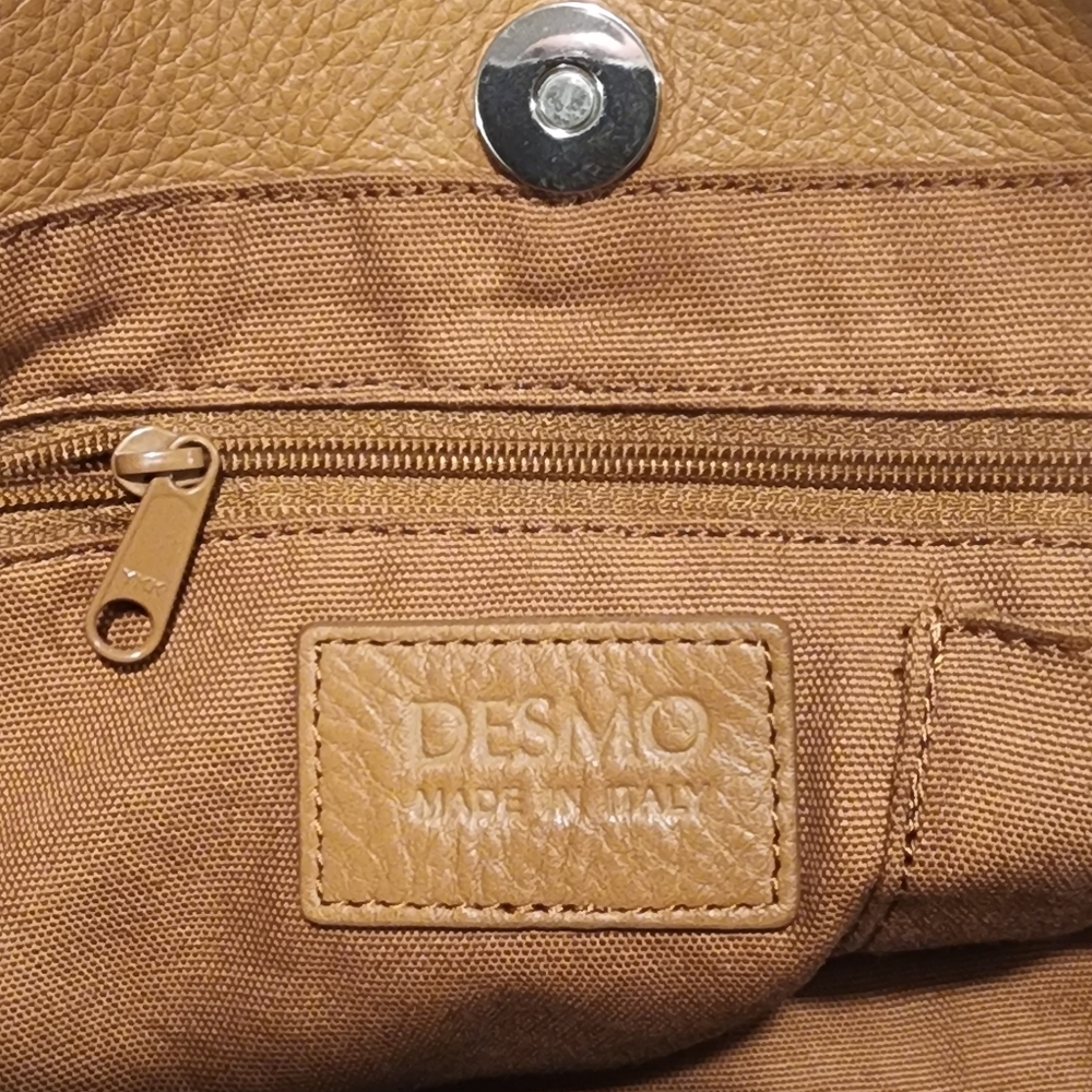 Desmo Italian made in Italy brown leather shoulder bag medium size 😍 - Picture 8 of 12